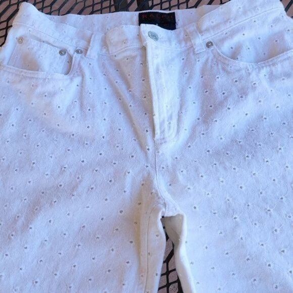 Ralph Lauren Black Label Ralph Ralph Lauren Black Label Vintage White Eyelet Cropped Size 34" / US 12 / IT 48 - 2 Thumbnail