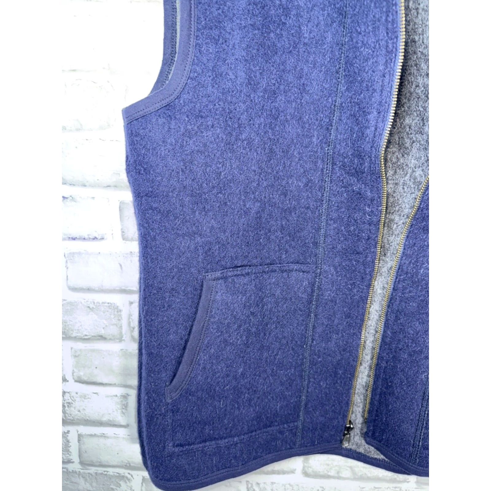 Vintage PERUVIAN ALPACA CO Reversible Alpaca Blend Vest Women's Small Blue & Gray Size S / US 4 / IT 40 - 3 Thumbnail