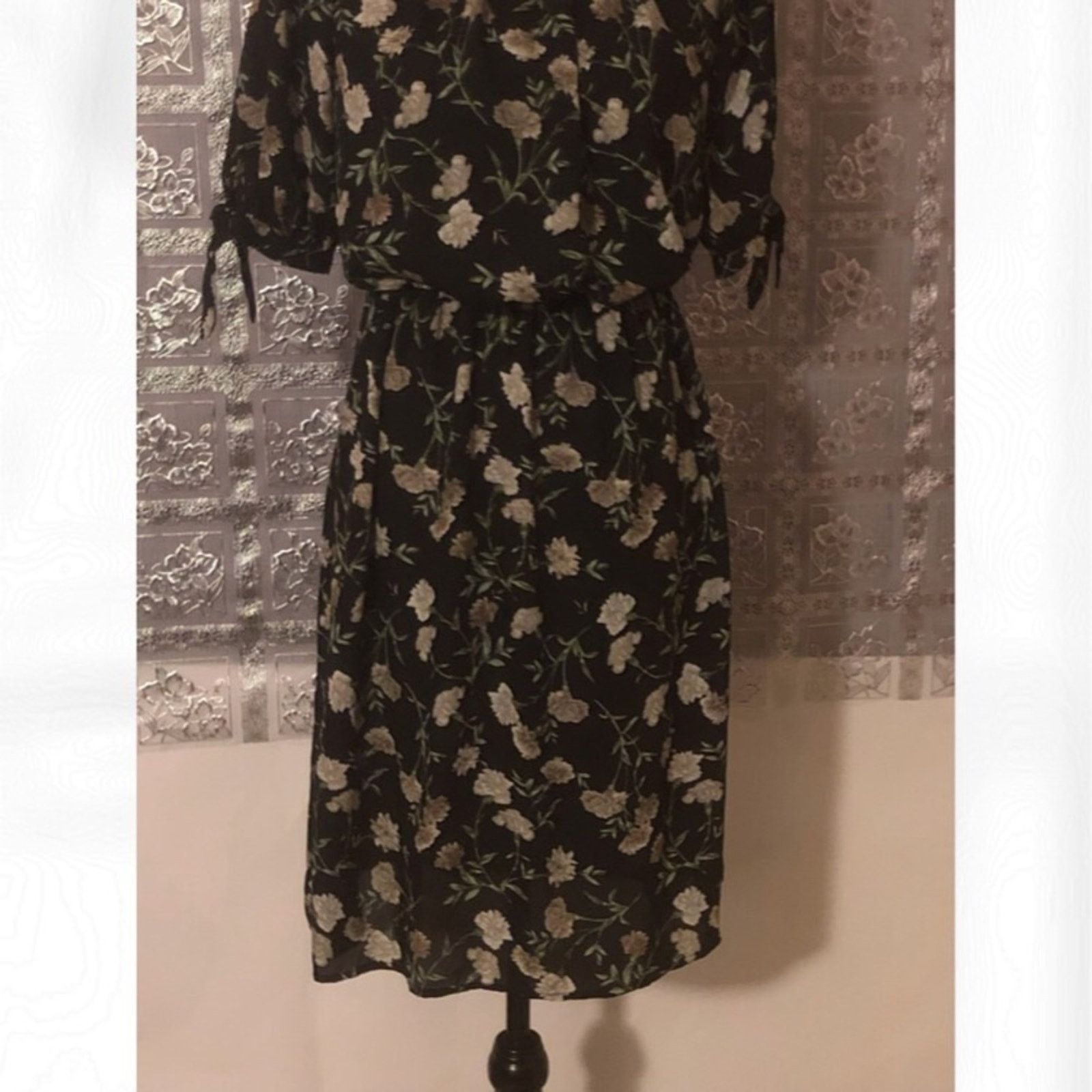 Other Candalite Floral Short Sleeve Tie Sleeve Dress Size M / US 6-8 / IT 42-44 - 4 Thumbnail