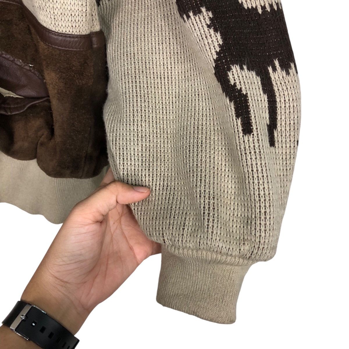 Japanese Brand Vtg ALLIX Cowboy Fleece-Lined Jacket Heavy Suede Paneling Size US L / EU 52-54 / 3 - 17 Thumbnail