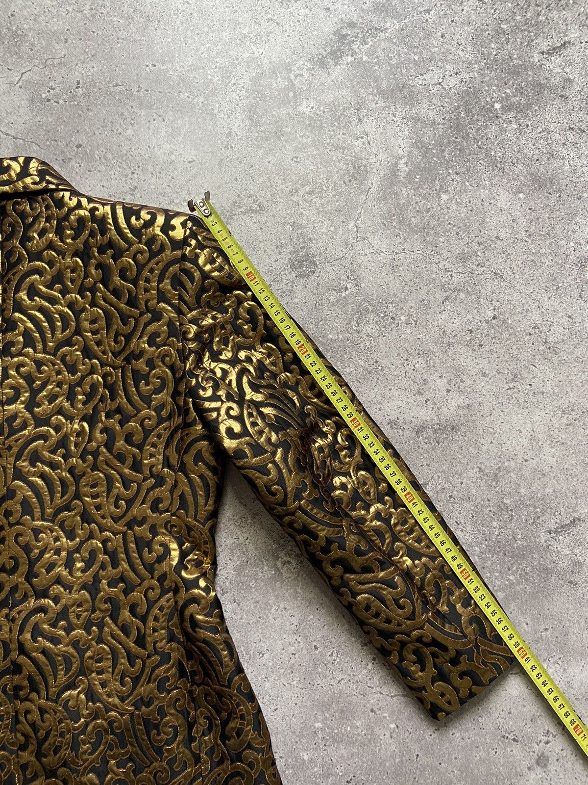 Yves Saint Laurent Yves Saint Laurent Variation Gold Jacquard Pattern Blazer Size XL / US 12-14 / IT 48-50 - 16 Thumbnail