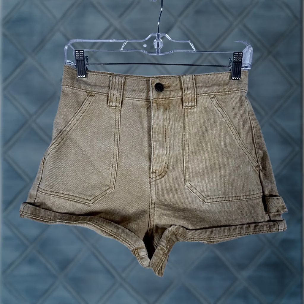 Pacsun PacSun High Rise Womens Denim Shorts Size 27 Yellow Festival Cheeky 2.5" Inseam Size 27" / US 4 / IT 40 - 1 Thumbnail