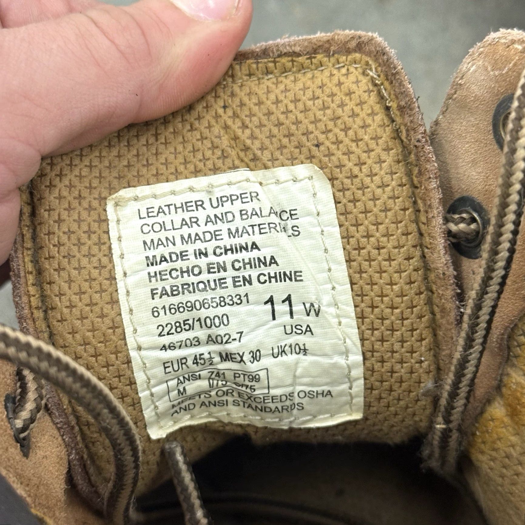 Wrangler WRANGLER Steel Toe Work Wear Boots Mens 11 Wide Brown Leather Work & Safety Boots Mens Size US 11 / EU 44 - 4 Thumbnail