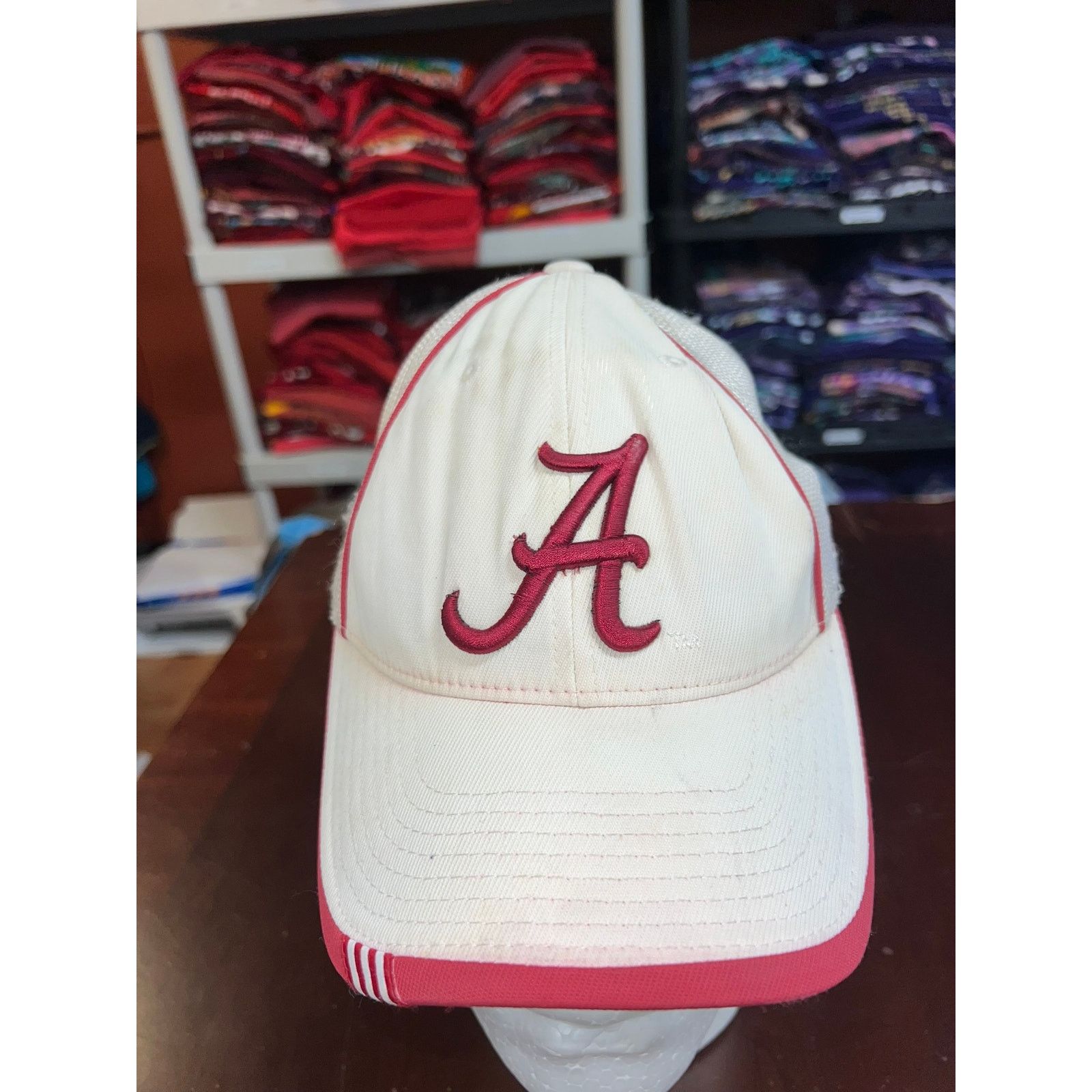Adidas Alabama Crimson Tide Hat Adidas White Red Cap Headwear Worn Size ONE SIZE - 2 Thumbnail