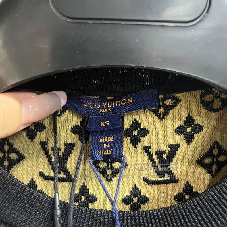 Louis Vuitton Louis Vuitton Black knit jacquard crew neck midi slim shor Size XS / US 0-2 / IT 36-38 - 3 Thumbnail