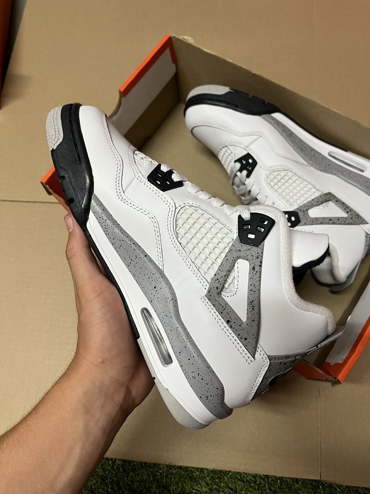 Nike Jordan 4 Retro White Cement Gs Size US 4.5 / IT 34.5 - 3 Thumbnail