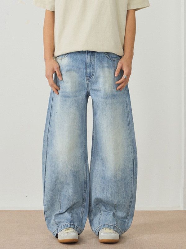 Vintage Men's wide-leg loose washed distressed scimitar jeans Size US 32 / EU 48 - 1 Thumbnail