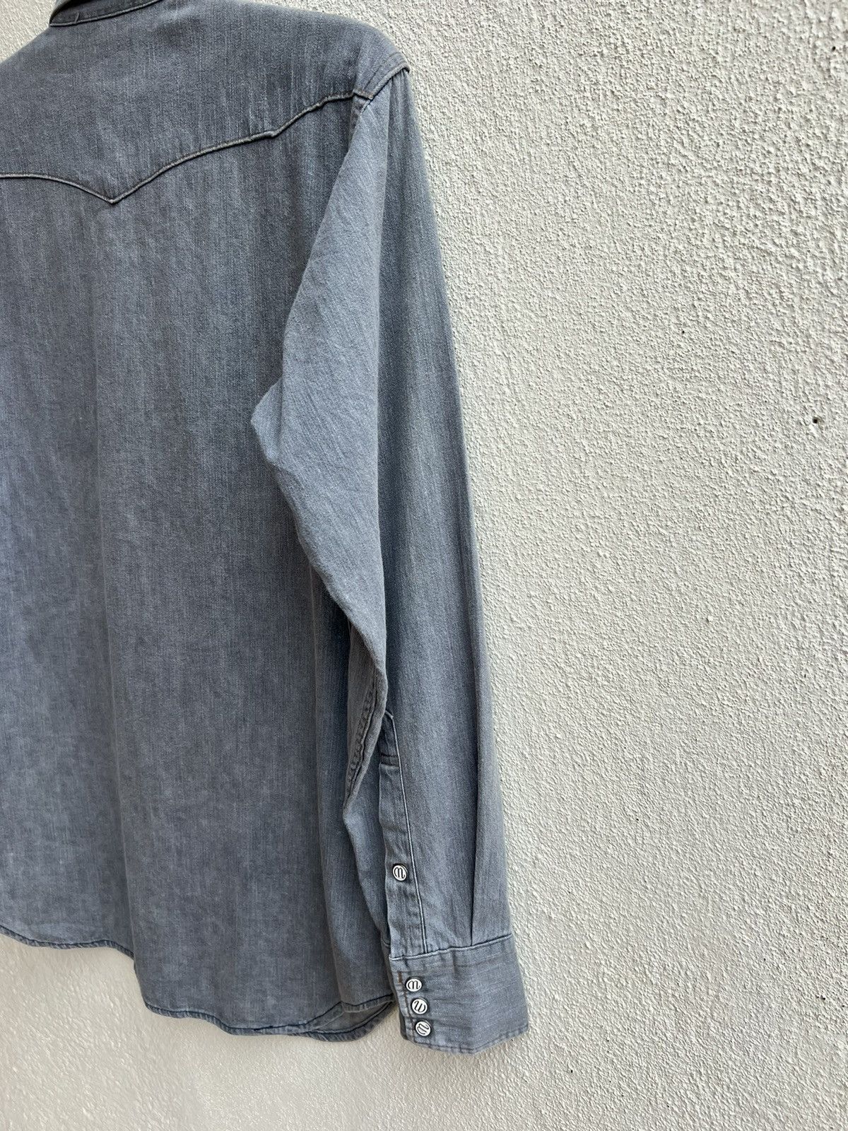 Vintage Vintage 90s Wrangler Blue Bell Grey Denim Western Shirt Size US M / EU 48-50 / 2 - 13 Thumbnail