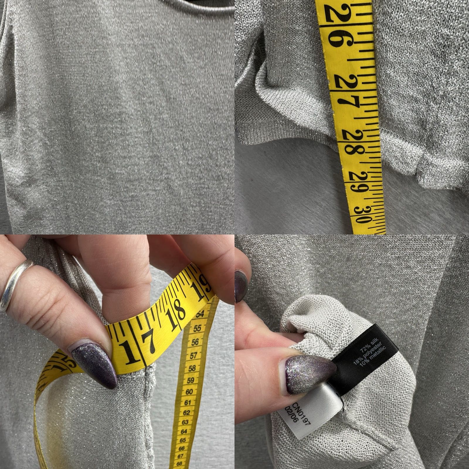 Vintage VINTAGE The Limited Silk Knit Tank Top Womens L Silver Cropped Y2K Silk Tank Womens Luxury Knit Sleeveless Scoop Neck Pullover Wide Strap Size L / US 10 / IT 46 - 8 Thumbnail