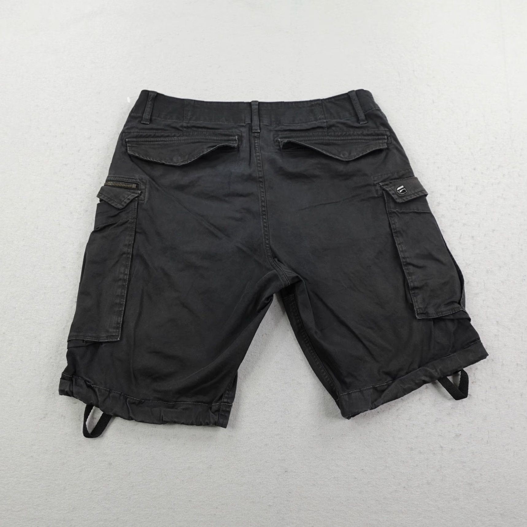 G-Star RAW Cargo Shorts 34 Black Outdoor Utility Relaxed Paratrooper Mens