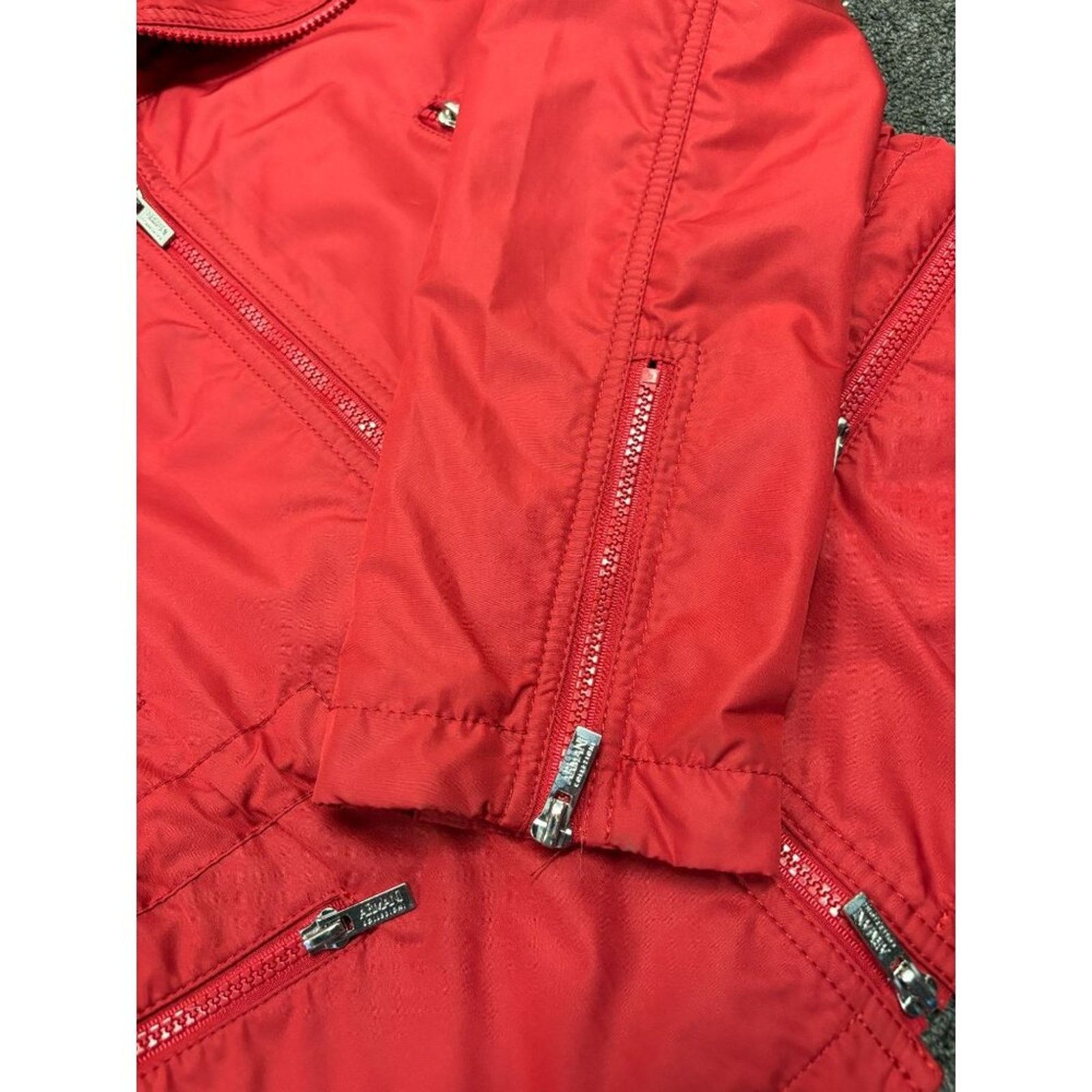 Armani Collezioni Women's Armani Collezioni Red Nylon Zip-Up Jacket Size 6 Size M / US 6-8 / IT 42-44 - 6 Thumbnail