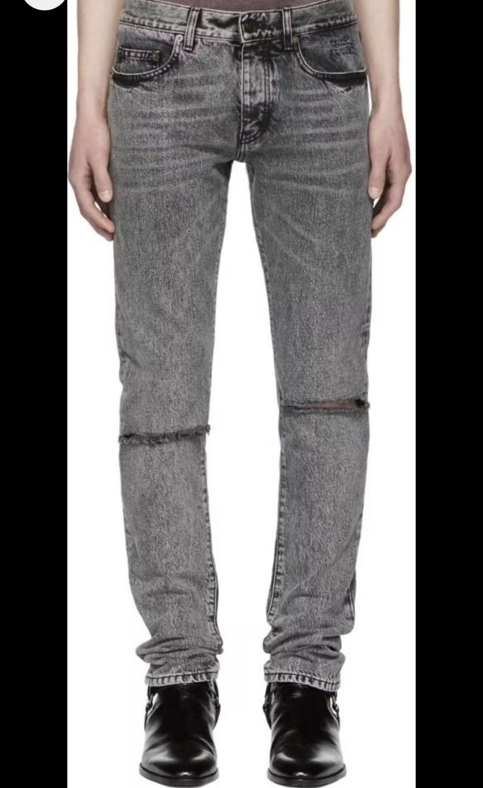 image of Saint Laurent Paris Saint Laurent Slim Fit Jeans - Size 31 in Grey, Men's