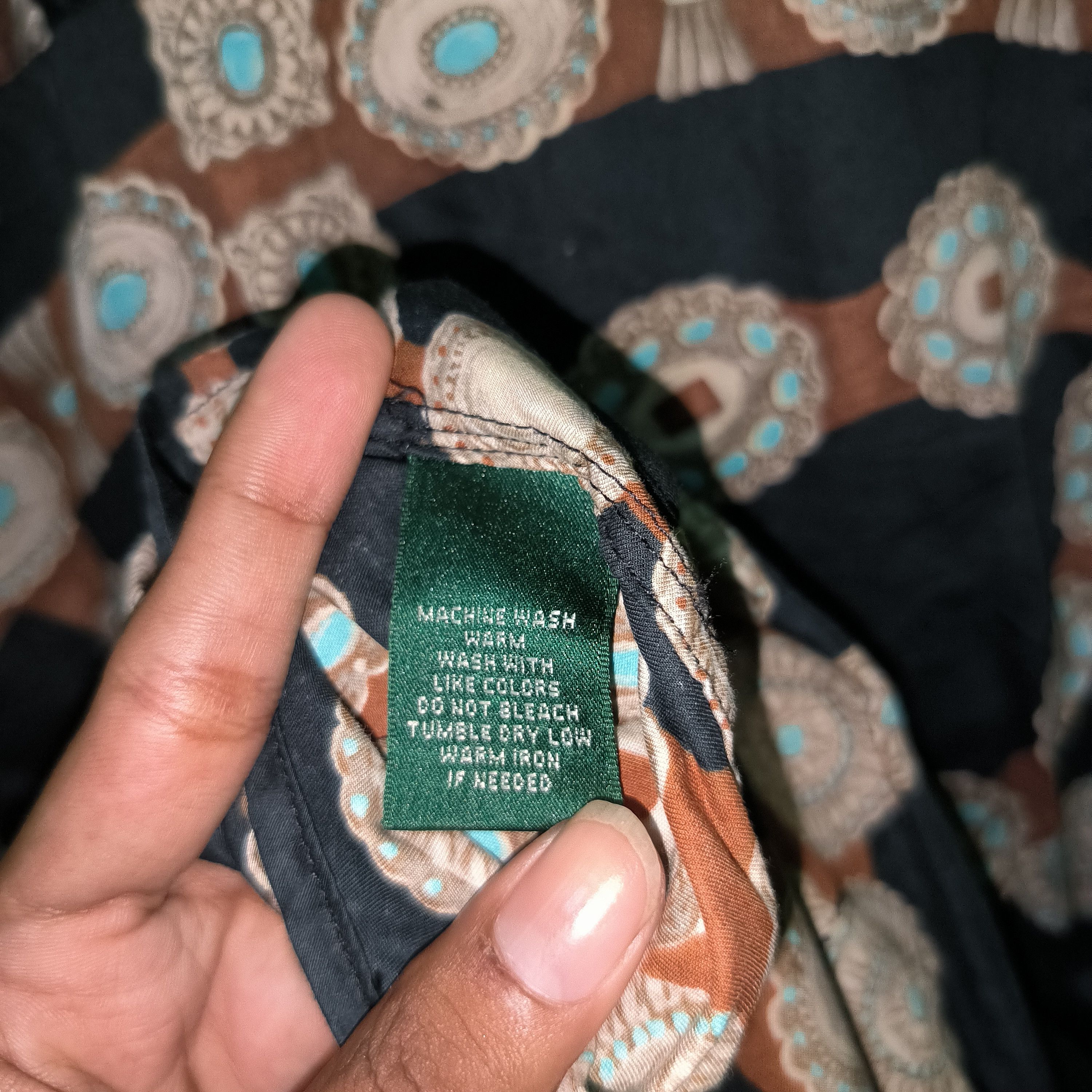 Ralph Lauren × Vintage Ralph Lauren American Southwestern Belt Print Shirt Size XL / US 12-14 / IT 48-50 - 3 Thumbnail