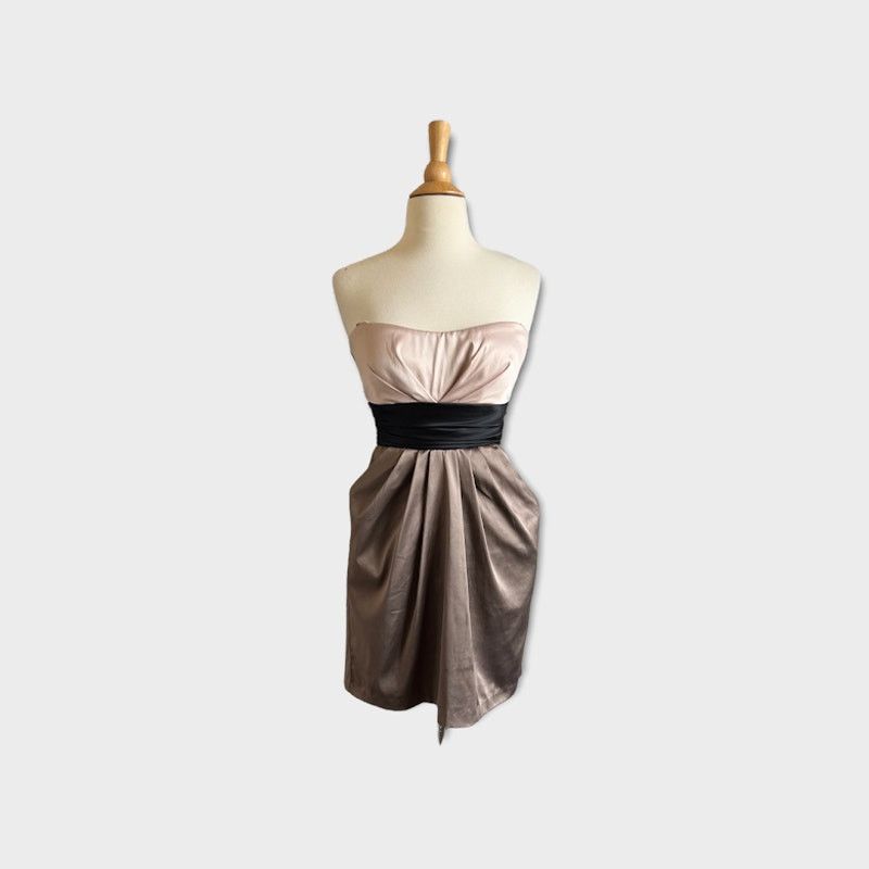 Dillard's Papaya | Strapless Satin Dress | Size Medium Copper Tones Size M / US 6-8 / IT 42-44 - 1 Thumbnail