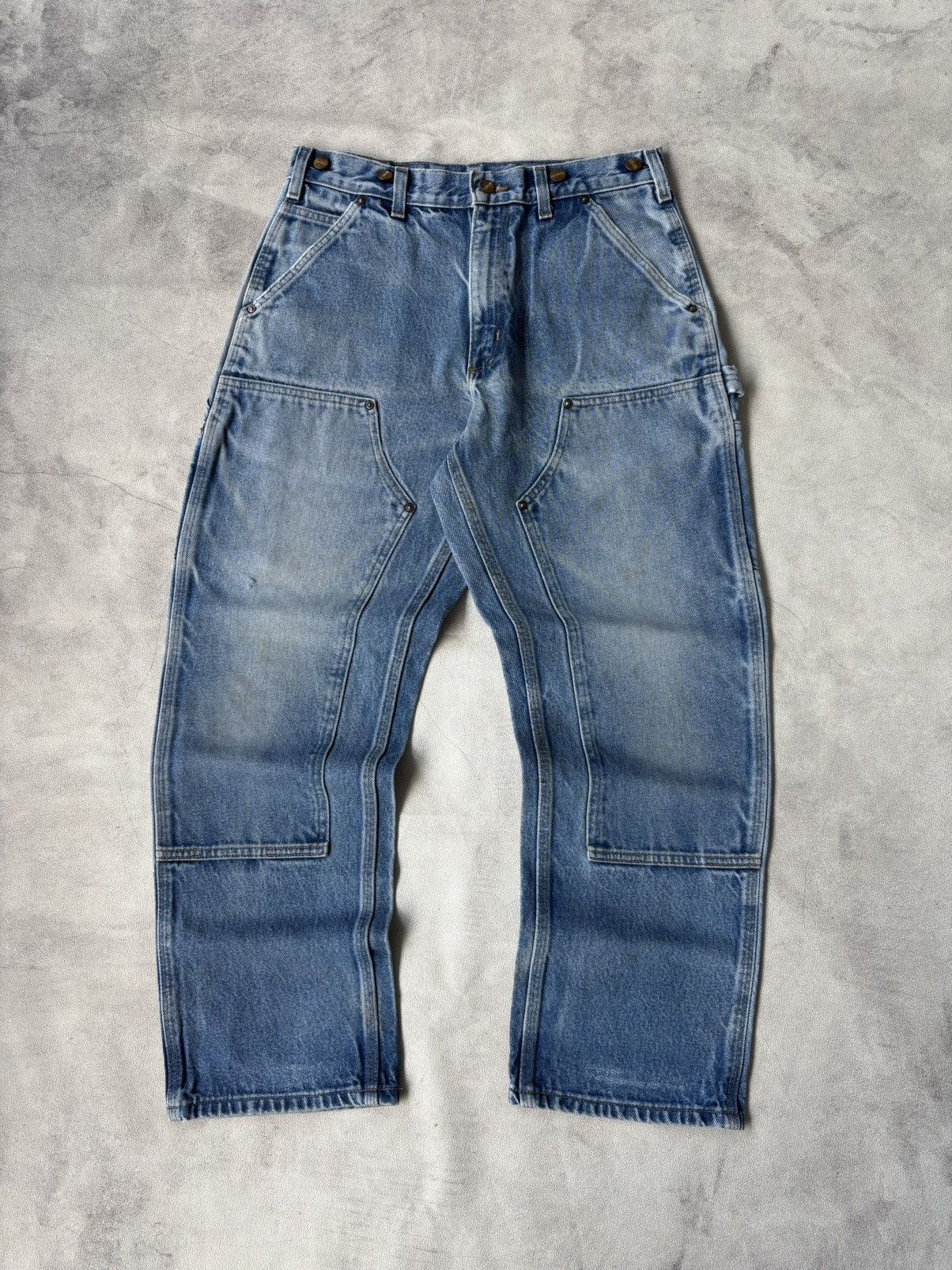 faded carhartt double knee B07 size 32 dungare fit