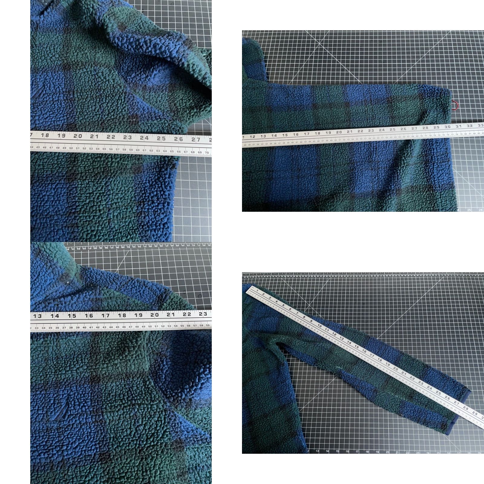 Nautica Nautica Fleece Jacket 1/4 Zip Plaid XL Tall Mens Green Blue Blackwatch Knit Pullover Casual Vintage Size US XL / EU 56 / 4 - 8 Thumbnail