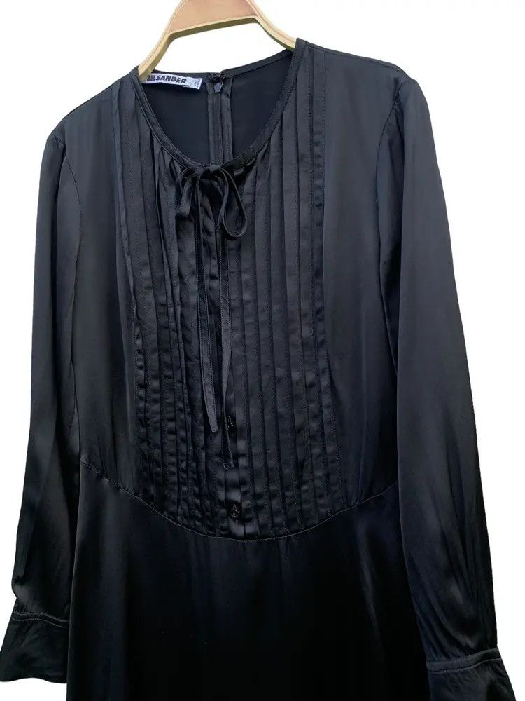 Jil Sander Jil Sander pleated detail viscose black dress Size XS / US 0-2 / IT 36-38 - 4 Thumbnail