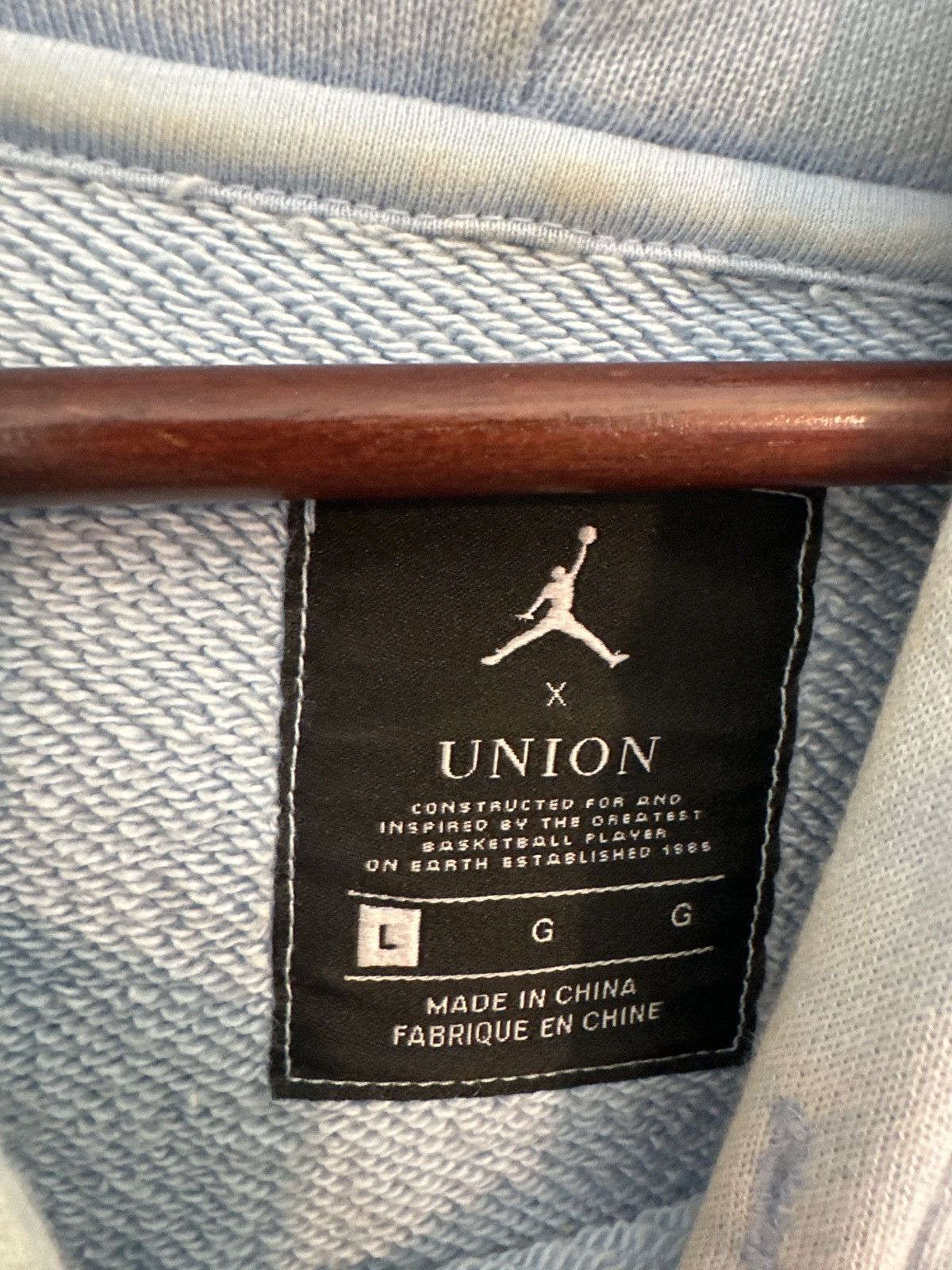 Jordan Brand × Union LA Jordan x Union LA Baby Blue Hoodie Size US L / EU 52-54 / 3 - 7 Thumbnail