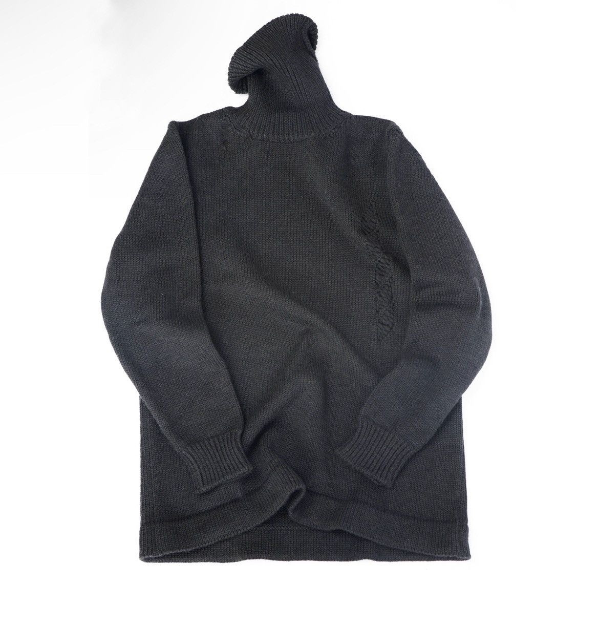 Dior × Hedi Slimane Dior Homme FW02 Reflexion Distressed Turtleneck Sweater Size US L / EU 52-54 / 3 - 2 Thumbnail