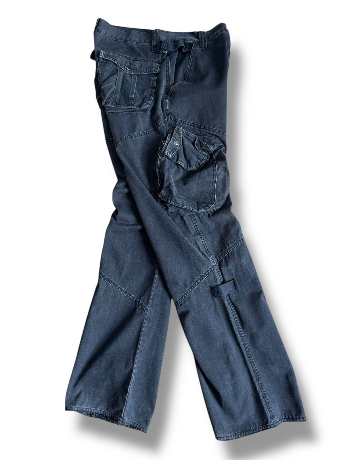 Japanese Brand Vintage Avant Garde Multi Pocket Grey Faded Pants Jeans Size US 31 - 2 Thumbnail