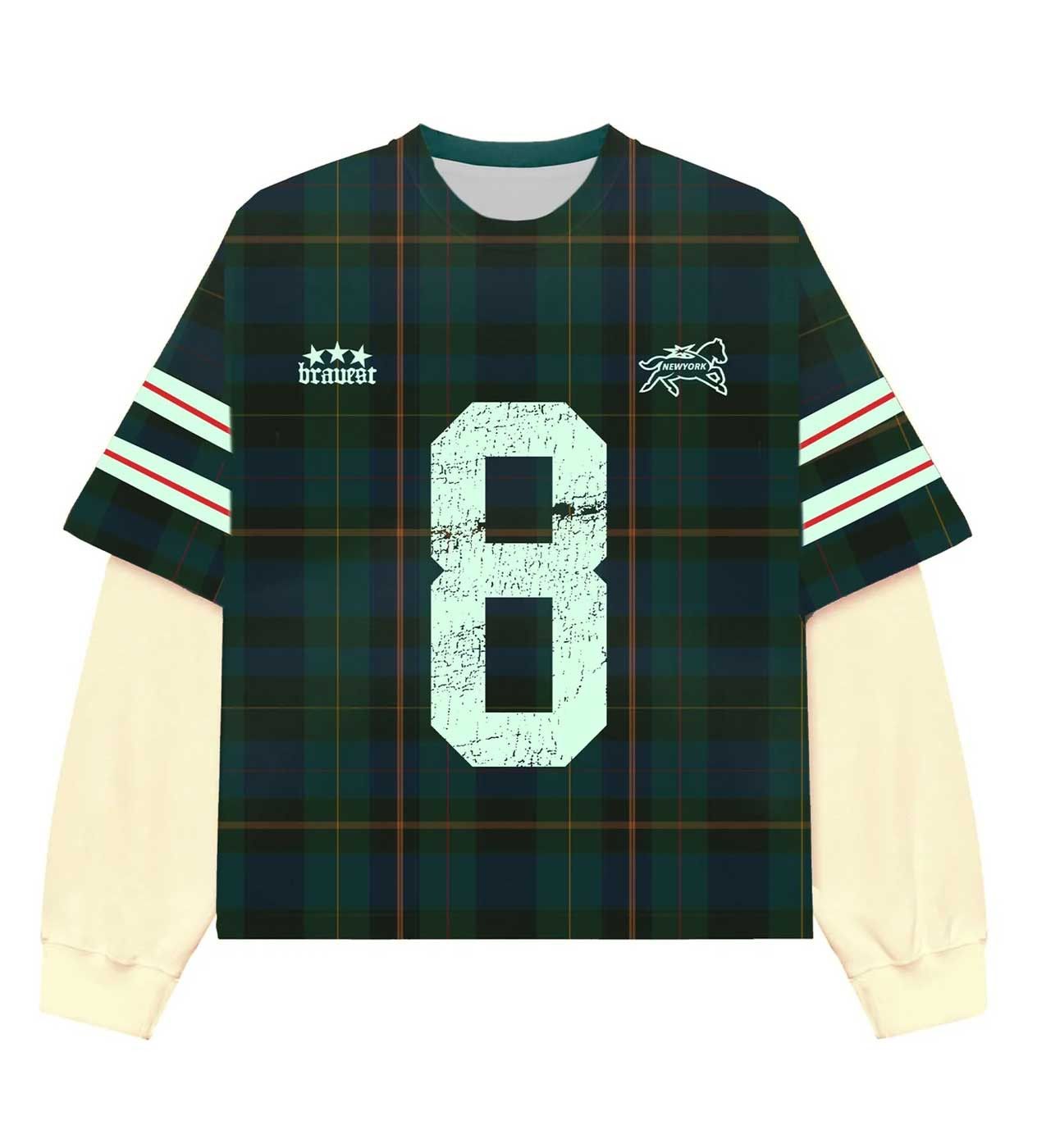 Bravest Studios Number 8 Green Plaid Thermal Tee Size US M / EU 48-50 / 2 - 1 Preview