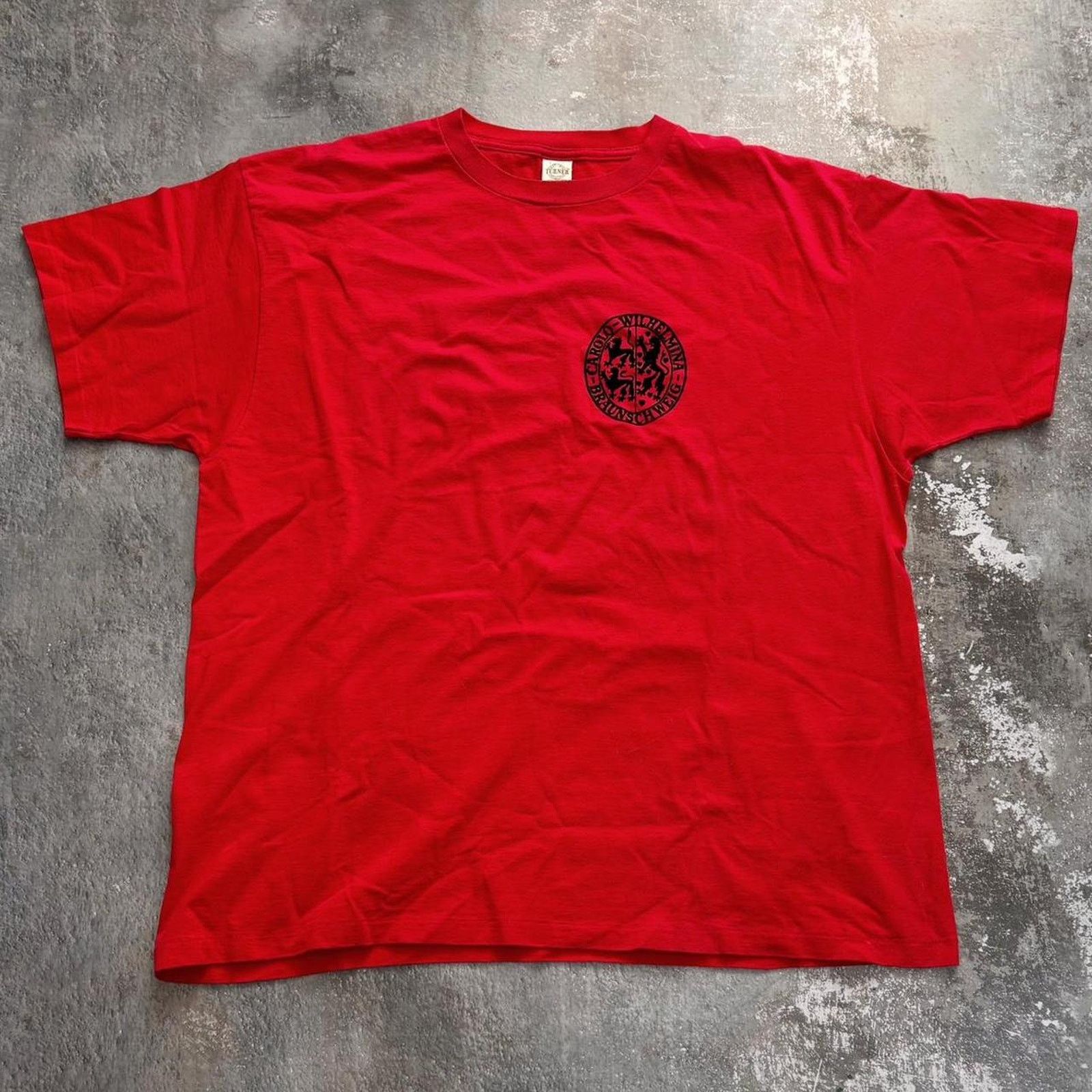Vintage Vintage 90s Red & Black Braunschweig Germany T Shirt. XXL Size US XXL / EU 58 / 5 - 1 Thumbnail