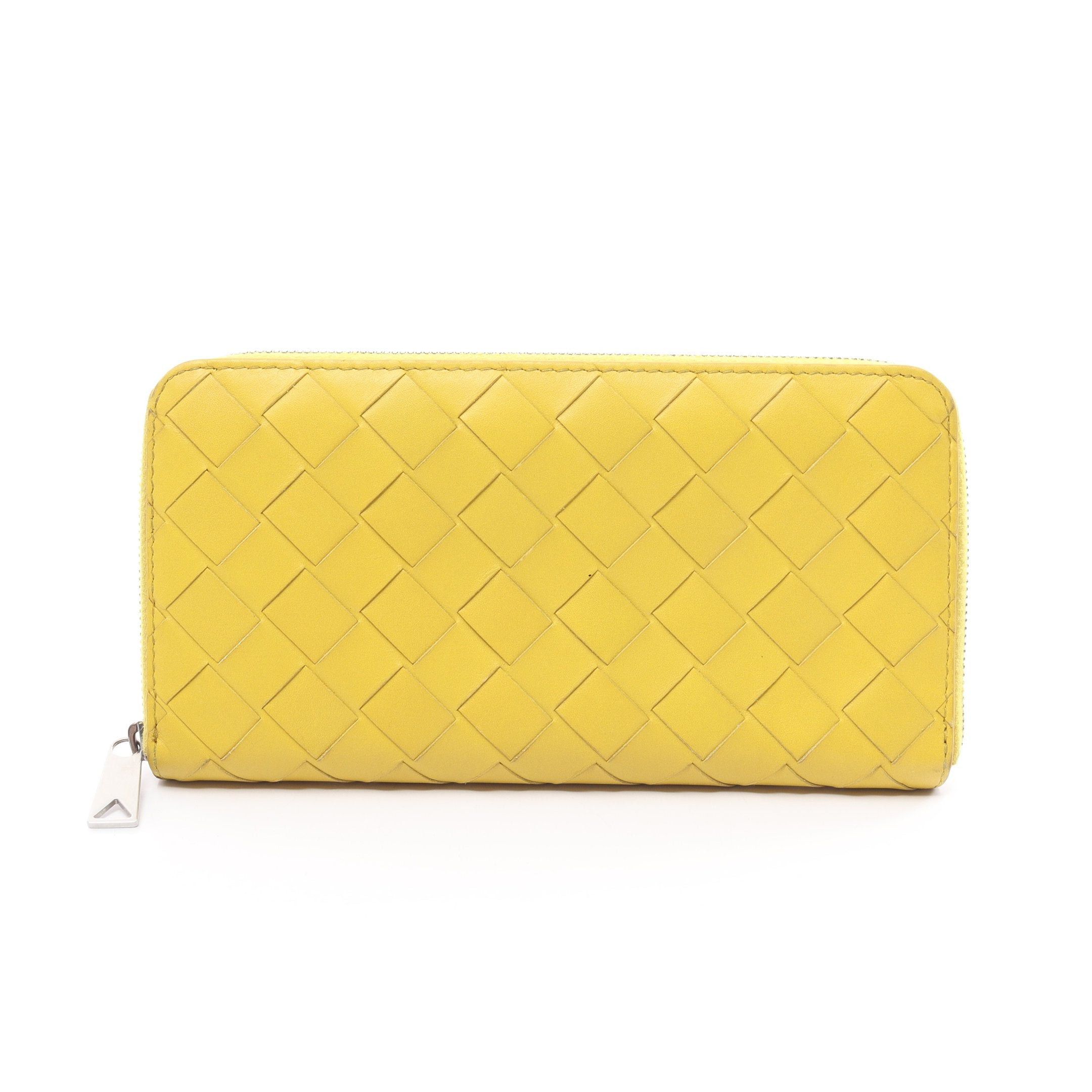 Bottega Veneta Bottega Veneta Round Zipper Long Wallet Leather Yellow Size ONE SIZE - 1 Thumbnail