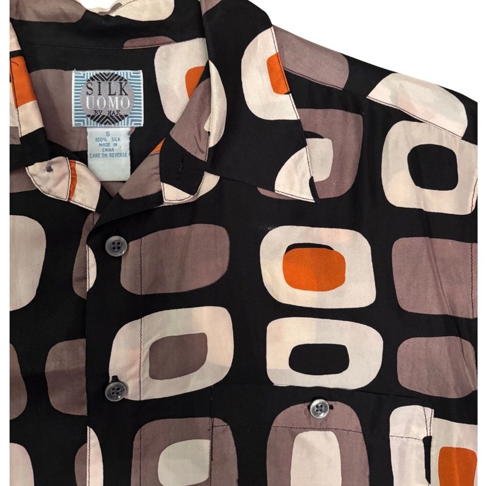 Vintage Silk Uomo Geometric Patterned Men's Shirt Size US S / EU 44-46 / 1 - 2 Thumbnail