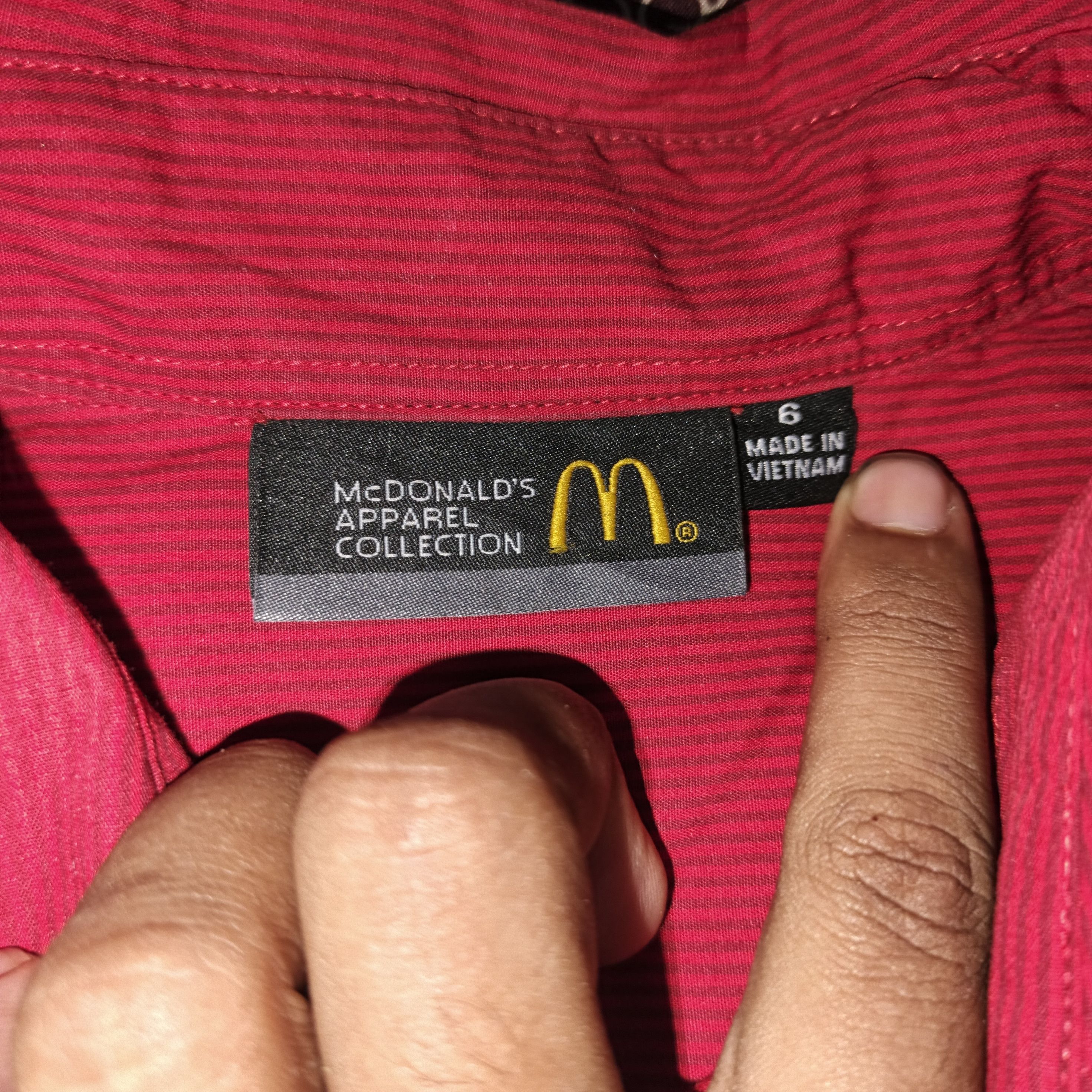 Other McDonald's Apparel Collection Red Pinstripe Uniform Shirt Size L / US 10 / IT 46 - 13 Thumbnail