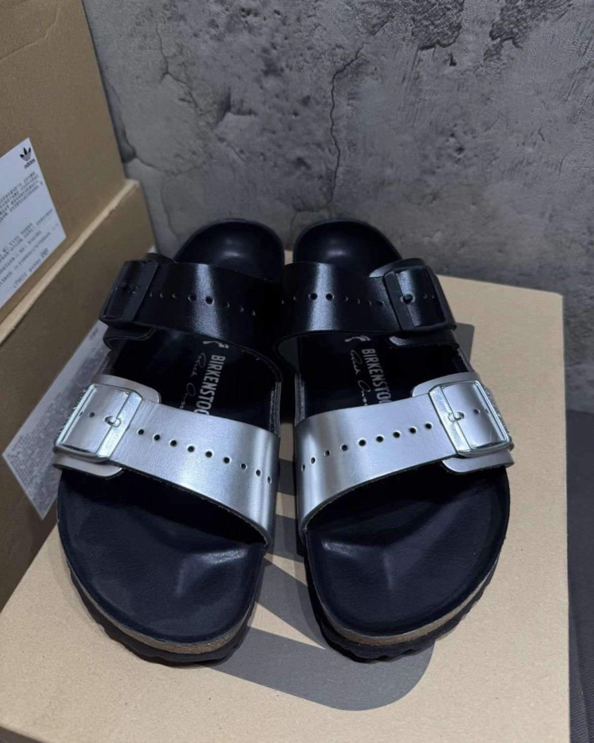 Rick Owens Rick Owens Black Silver Patent Cork Footbed Sandals K37 Size US 8.5 / EU 41-42 - 7 Thumbnail