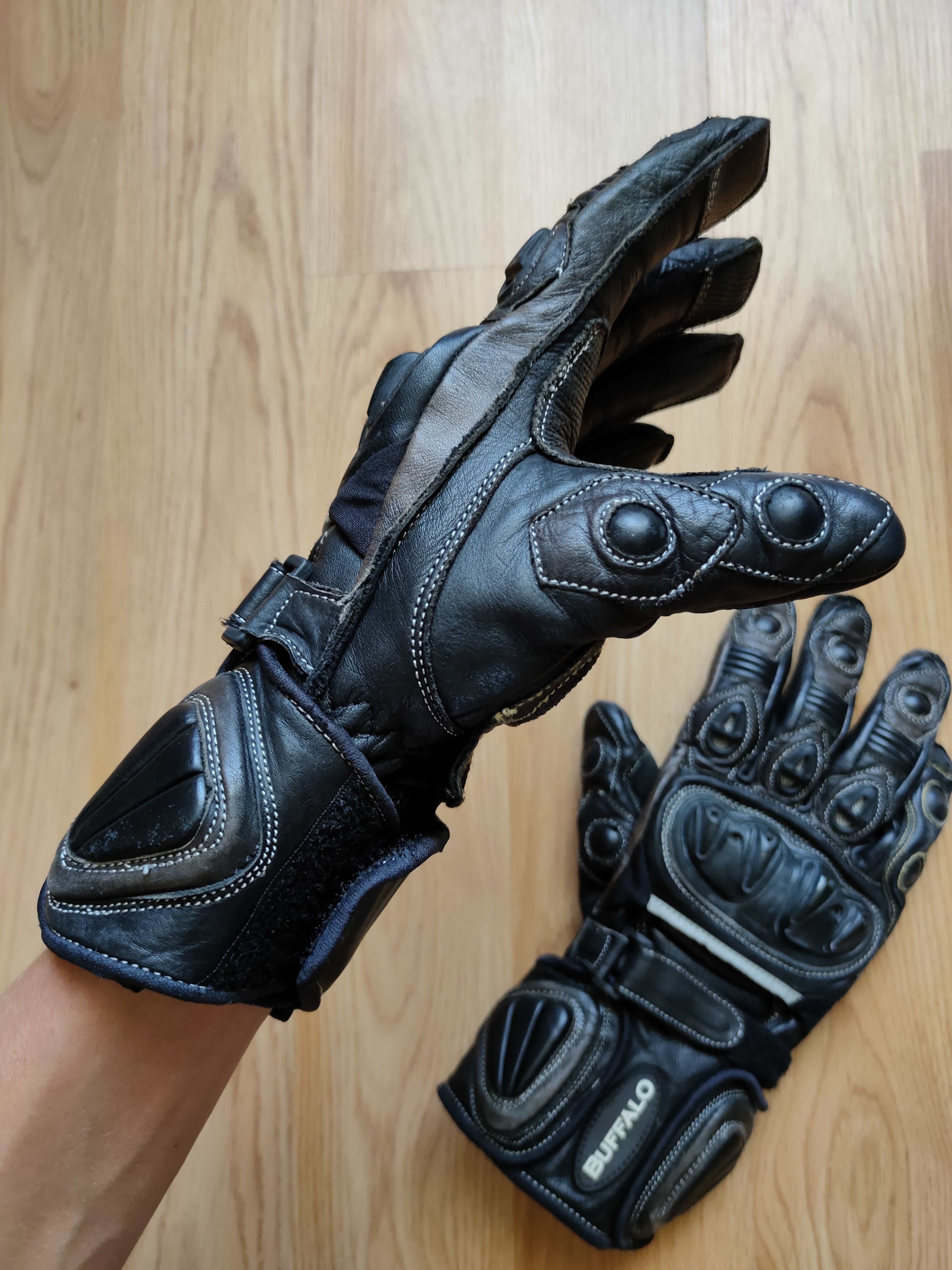 BUFFALO BOBS Vintage Y2K Motorcycle leather gloves Buffalo motoracing Size ONE SIZE - 4 Thumbnail