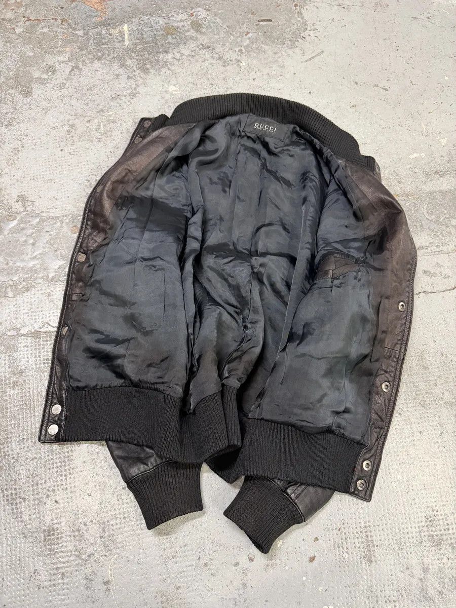 Gucci 2000s Gucci Buttoned Black Biker Leather Jacket Size US M / EU 48-50 / 2 - 13 Thumbnail