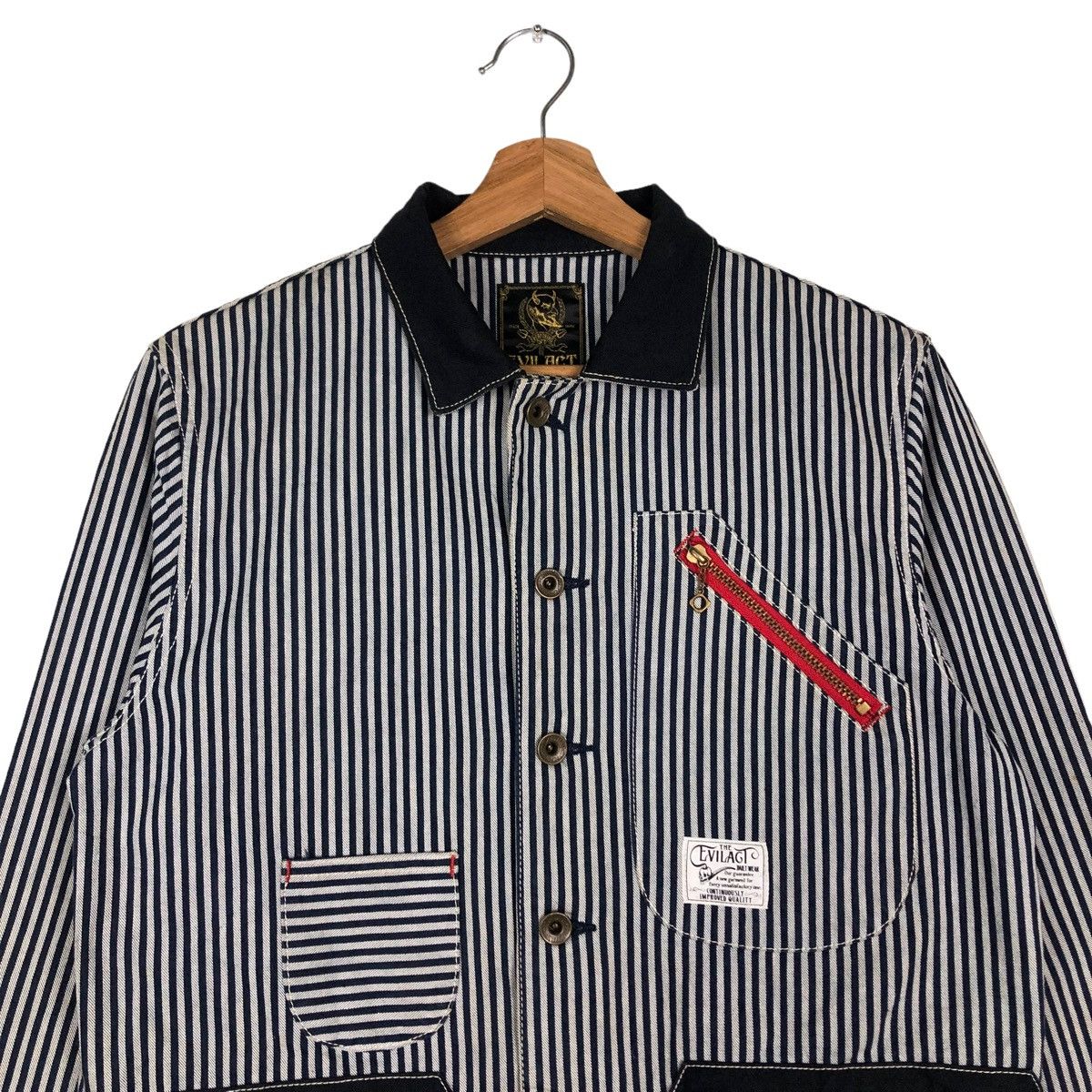 Japanese Brand 🔥VTG HICORY CHORE BIKER JACKET EVILACT MOTORCYCLE KAPITAL Size US S / EU 44-46 / 1 - 3 Thumbnail