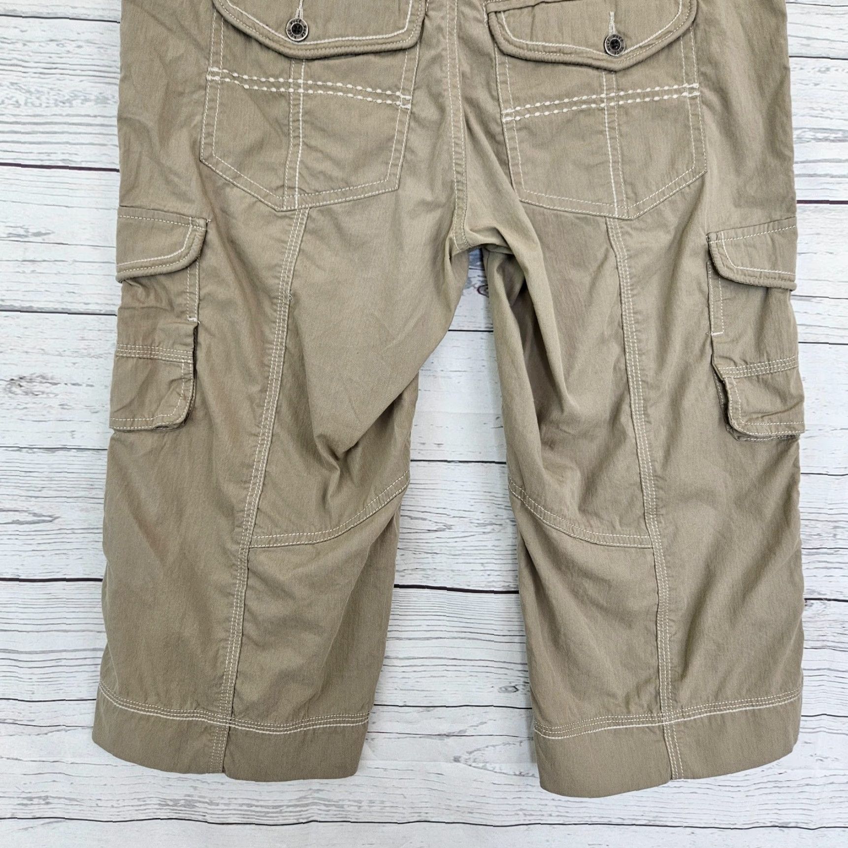 Vintage Kuhl Womens Capri Pants Sz 2 Tan Cargo Pockets Low Rise Size 26" / US 2 / IT 38 - 5 Thumbnail