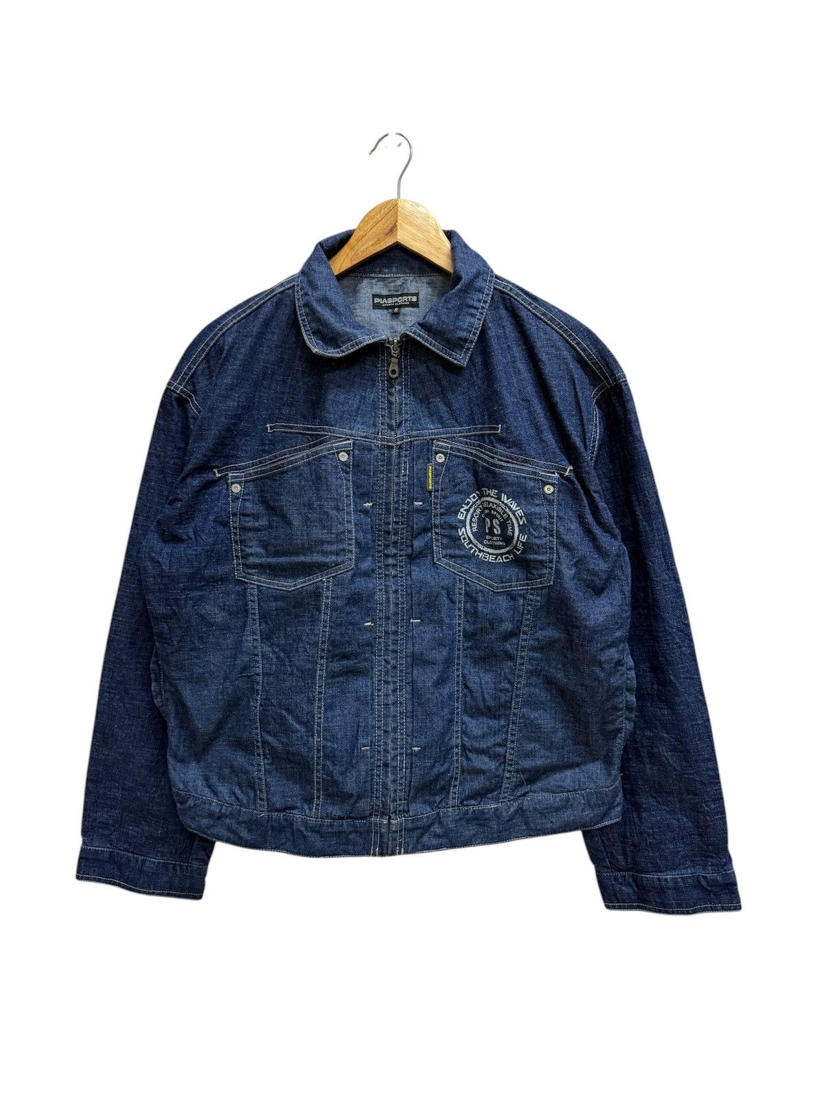 Japanese Brand Piasports Sporty Clothing Denim Jacket Size US M / EU 48-50 / 2 - 1 Thumbnail