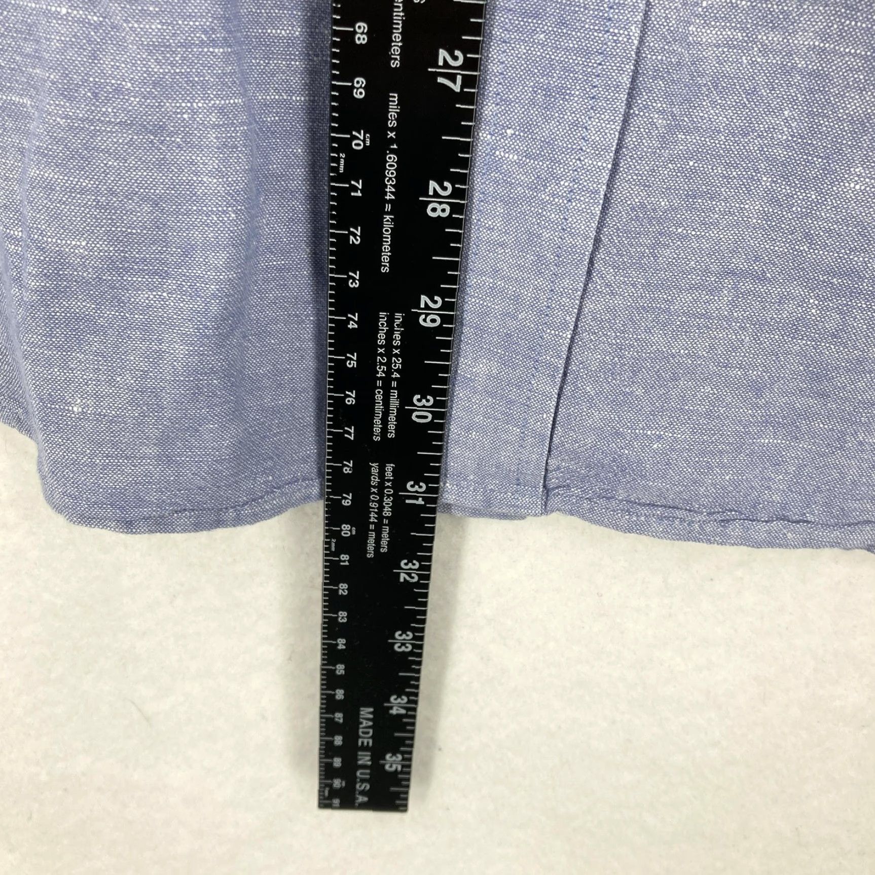 Banana Republic Banana Republic Shirt Mens XL Linen Blend Short Sleeve Button Up Standard Fit Blue Chambray Slub Pattern Beach Nautical Preppy Size US XL / EU 56 / 4 - 7 Thumbnail