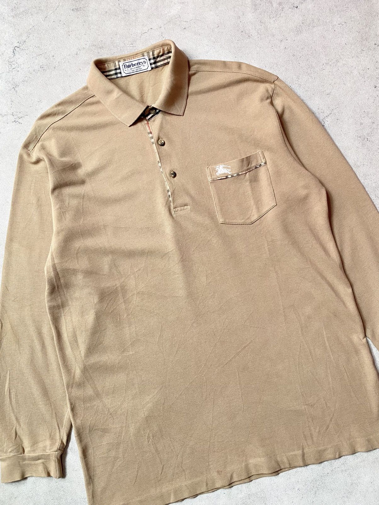 Burberry Vintage BURBERRYS Nova Check Longsleeve Polo Shirt Size US L / EU 52-54 / 3 - 2 Thumbnail