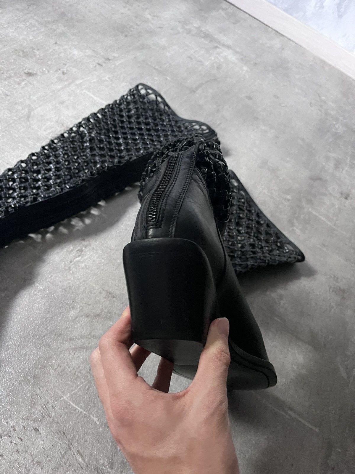 Ann Demeulemeester Ann Demeulemeester F/W 2019 Leather Net Boots Size US 10 / IT 40 - 11 Thumbnail