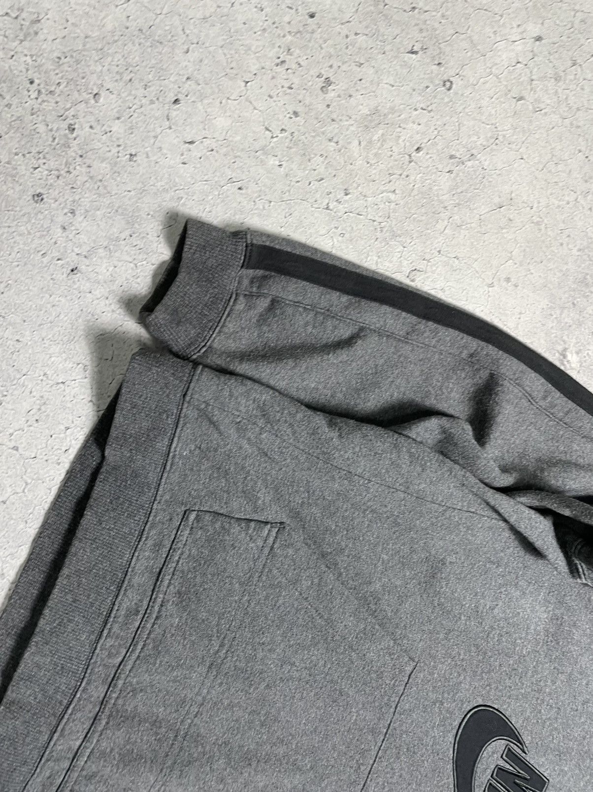 Nike × Vintage Vintage Baggy Nike Big Swoosh Drill Hoodie Y2K Grey Size US M / EU 48-50 / 2 - 3 Thumbnail
