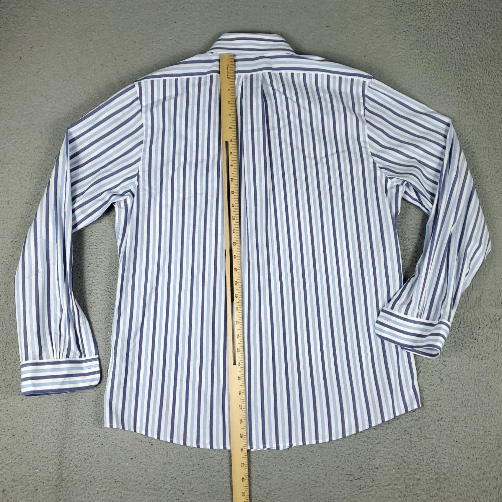 Brooks Brothers Brooks Brothers Shirt Mens Large Blue Striped Regent Button Up Long Sleeve Size US L / EU 52-54 / 3 - 3 Thumbnail