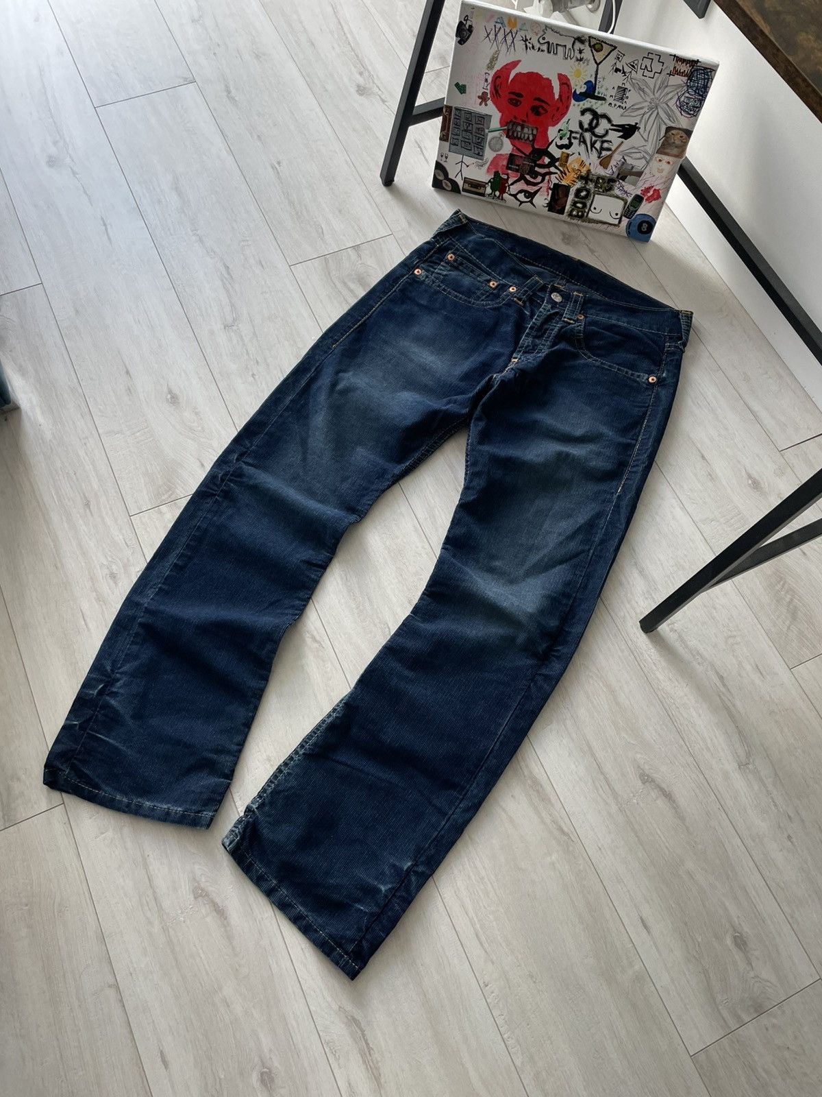 Levi's Vintage Levi’s 901 Denim Jeans 90’s Dark Blue Bootcut RARE Size US 34 / EU 50 - 2 Thumbnail