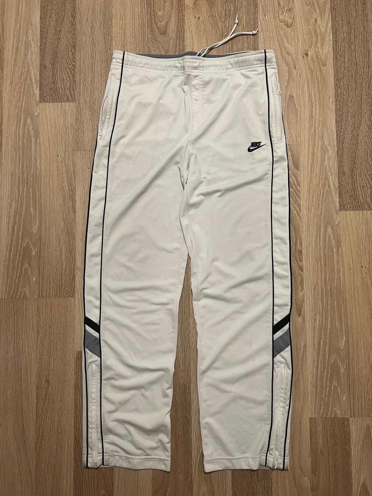 Pre-owned Nike X Vintage Nike Track Pants Y2k 90's In White