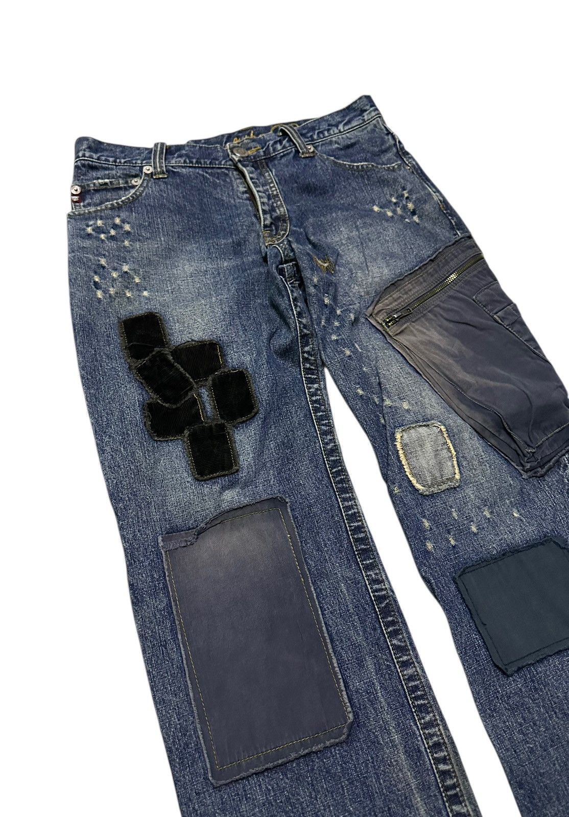 291295=Homme 291295 homme patchwork denim jeans 33x31 Size US 33 - 4 Thumbnail