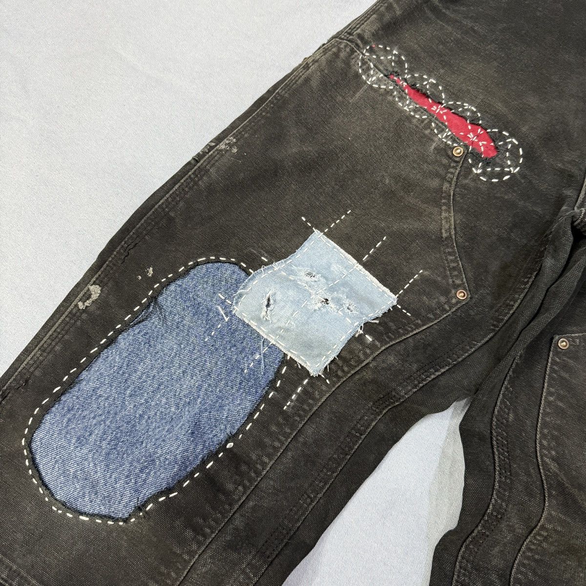 Carhartt Vintage Carhartt Double knee sashiko denim Size US 29 - 4 Thumbnail