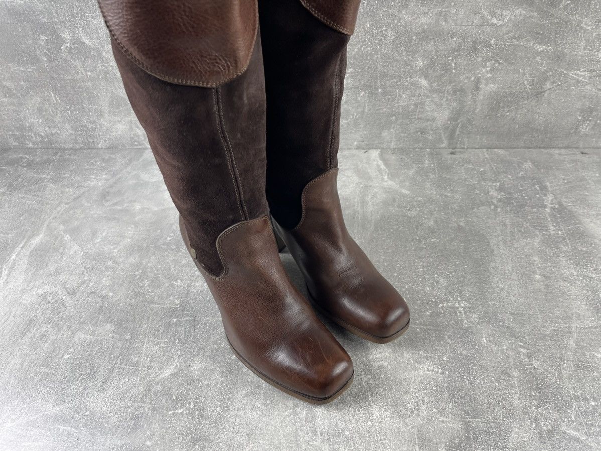 MoMA MOMA Leather & Suede Knee-High Boots Brown Block Heel Size US 8 / IT 38 - 4 Thumbnail