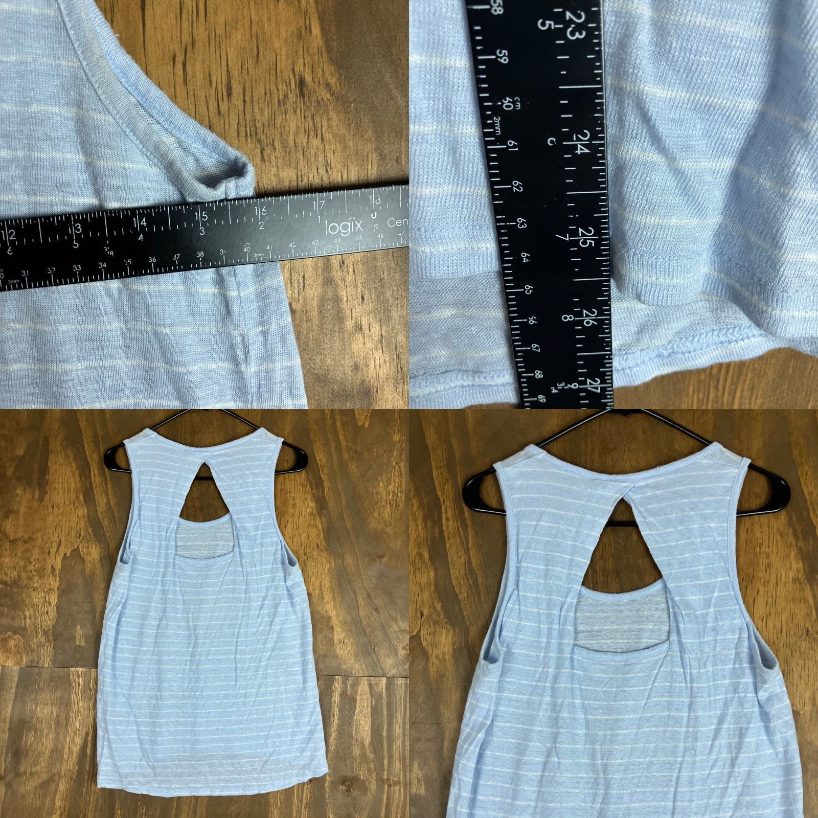 Athleta Athleta Blouse Sleeveless Blue White Stripe 100% Linen Key Hole Tank Small Womens Size S / US 4 / IT 40 - 8 Thumbnail