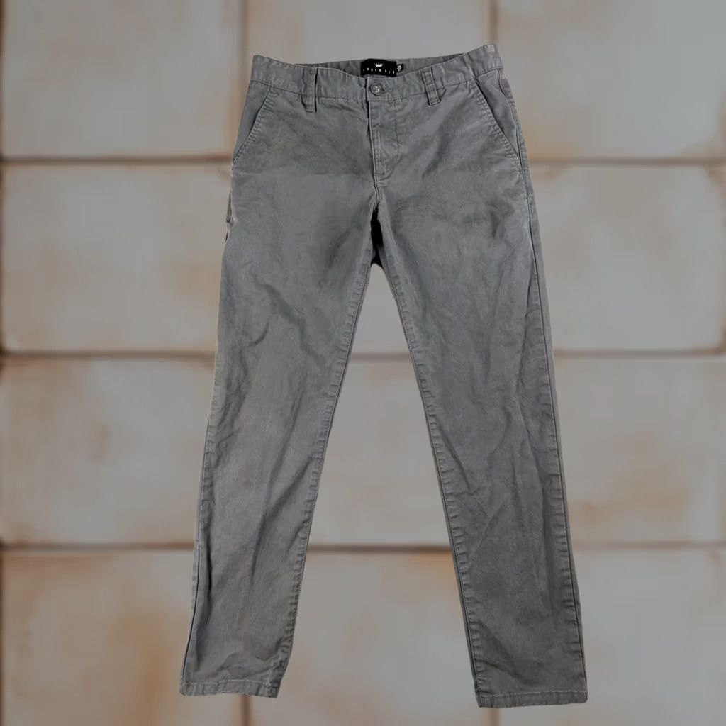 Vintage Under 510 Chino Pants Mens 28x27 Gray Tapered Stretch Workwear Casual U-510 Size US 28 / EU 44 - 1 Thumbnail