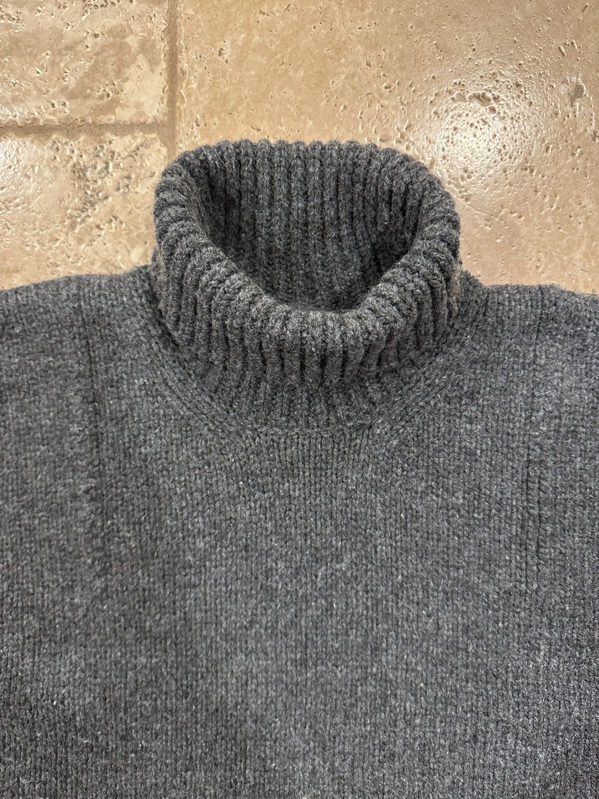 Prada Prada x Raf Simmons Chunky Grey Turtle Neck Knit Sweater Size US M / EU 48-50 / 2 - 7 Thumbnail