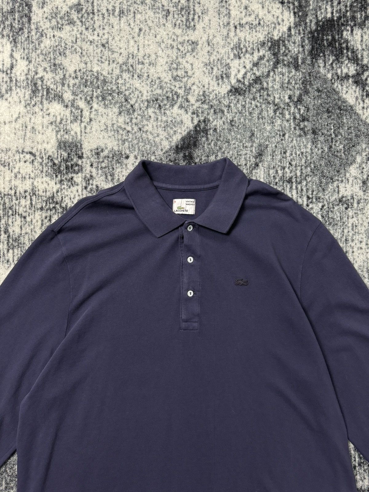 Lacoste × Vintage Vintage Lacoste Washed Polo Long Sleeve Y2K STYLE 90s Size US XXL / EU 58 / 5 - 3 Thumbnail