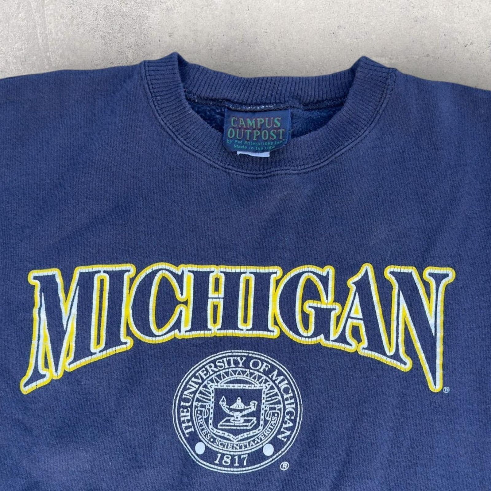 Vintage 💛 Vintage Made in USA Michigan Crewneck 💙 Size US L / EU 52-54 / 3 - 1 Thumbnail